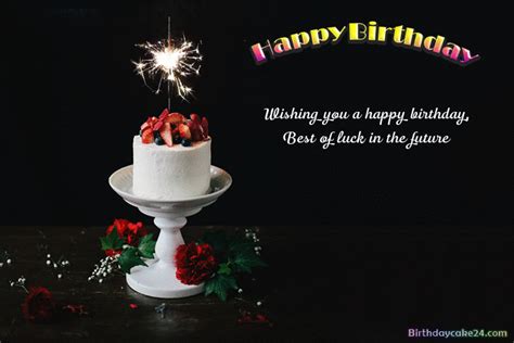 Great new birthday gif images! Writing Wishes On Birthday Cake With Animated Fireworks
