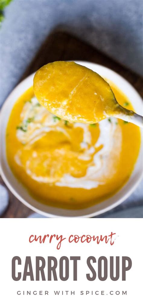 Curry Coconut Carrot Soup With Ginger Cream Vegan