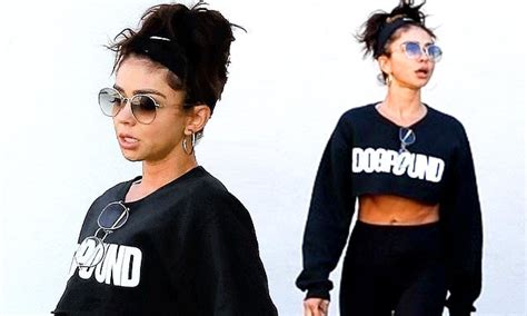 Sarah Hyland Flashes Her Incredibly Toned Abs Under A Crop Top As She