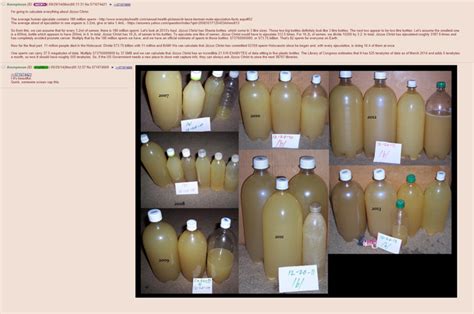 [off Site] Guy Collects Semen In Several Bottles Through The Years B Ro Does Some Calculations