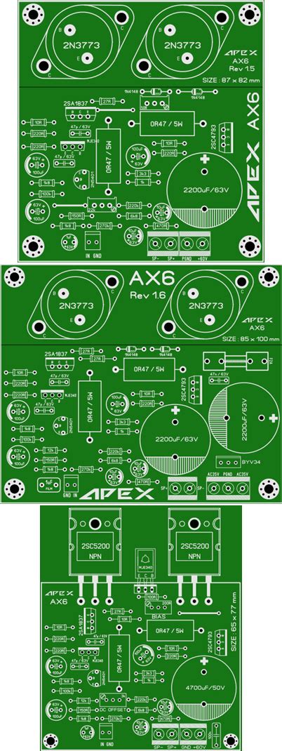 Click here for all circuit diagrams. Layout Pcb Power Amplifier Apex - PCB Circuits