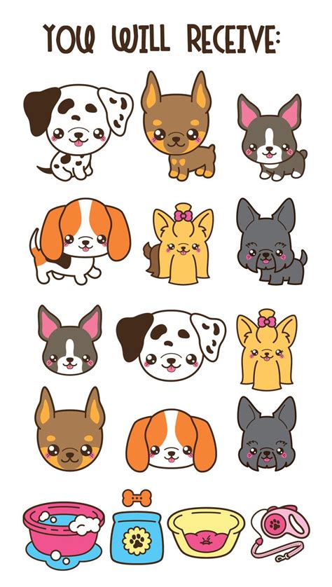 Kawaii Dog Clip Art Cute Dog Clip Art Dog Breeds Clip Art