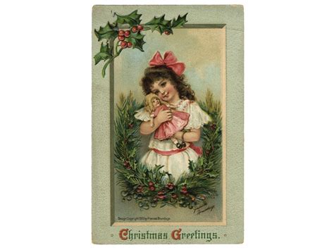 vintage 1910 frances brundage signed artist christmas postcard etsy christmas postcard