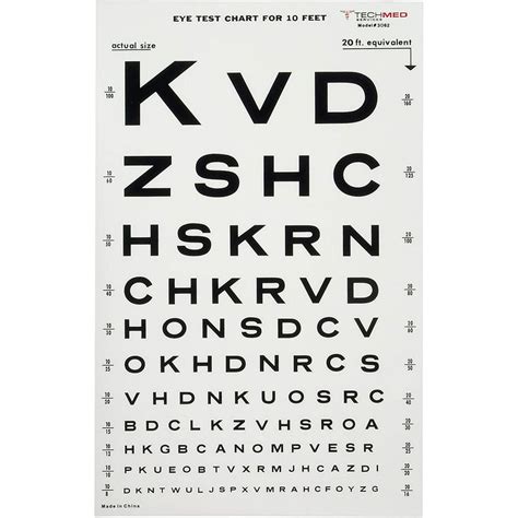 Dukal Illuminated Eye Chart Visual Acuity Testing 10 Ft Snellen Eye