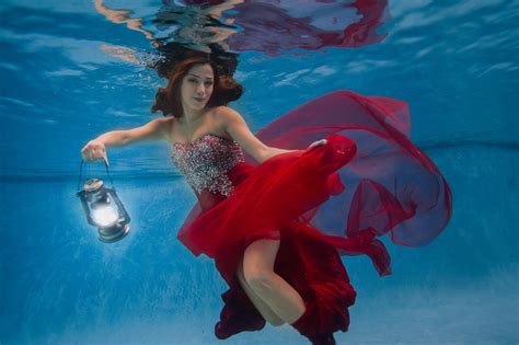 Underwater Fashion Portraits In A Red Dress Bahar Alyssa Campbell Photography