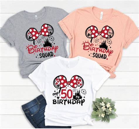 50th Birthday Shirt Disney Birthday Squad Te Minnie 50 Years Etsy