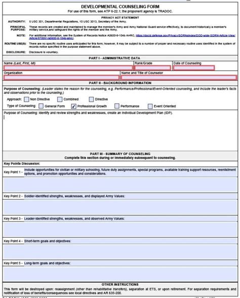 Army Initial Counseling Examples Form Fill Out And Si