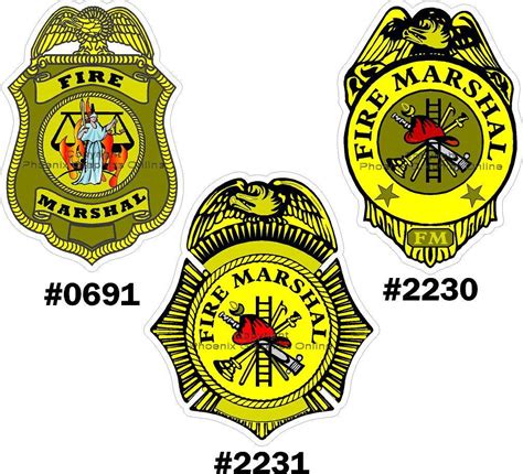 Fire Marshal Badge Reflective Decal Sticker