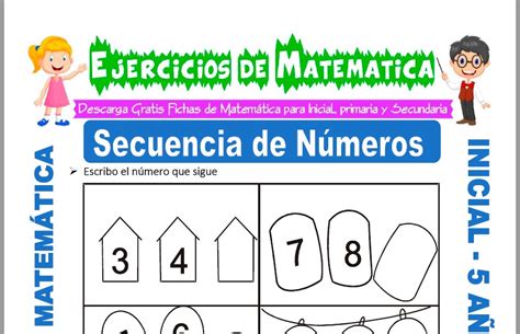 Ejercicios De Secuencia De Numeros Para Niños