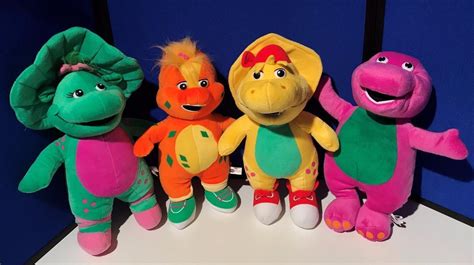 2006 Lyons Set Of 4 Barney Baby Bop Bj And Riff Plush Dolls Clean Nice