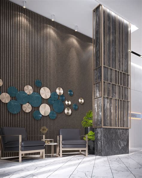 Residential Lobby On Behance Lobby Design Lobby Interior Design