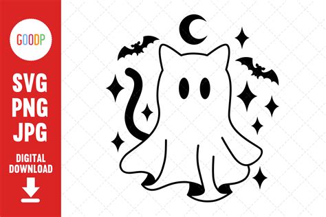 Halloween Ghost Cat Svg Graphic By Goodpshop · Creative Fabrica