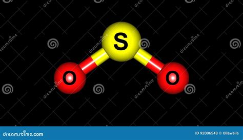 So2 Sulfur Dioxide Molecule Cartoon Vector 64274365