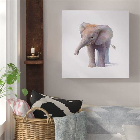 Elephant Framed Painting Print On Canvas Kids Art Wall Frames Boat