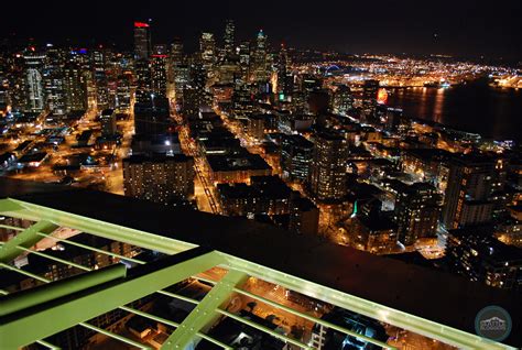 The View From The Space Needle In Seattle At Night Seattle Bloggers