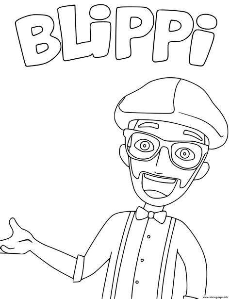 Colouring Page Blippi Pin On Dibujos Blippi Paints A Beautiful Porn