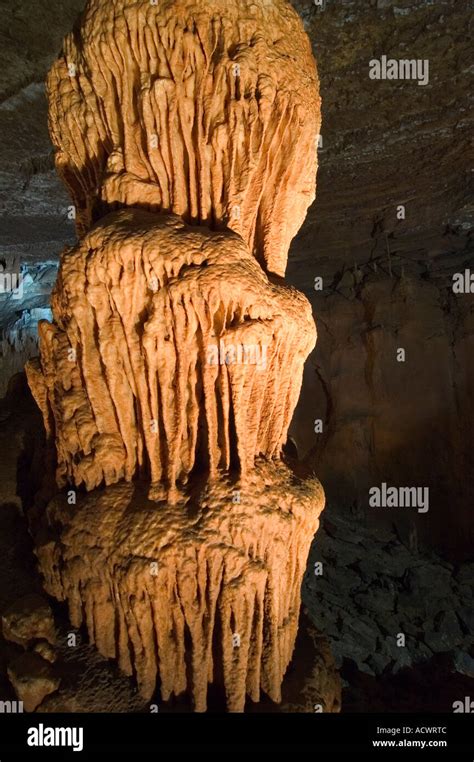 Dripstone Limestone Cave Formation Blanchard Springs Caverns Mountain