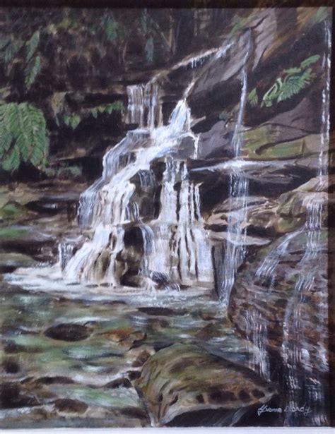 Somersby Waterfall Original Acrylic Painting Etsy Uk Painting