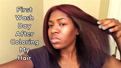 My St Wash Day After Coloring My Relaxed Hair Youtube
