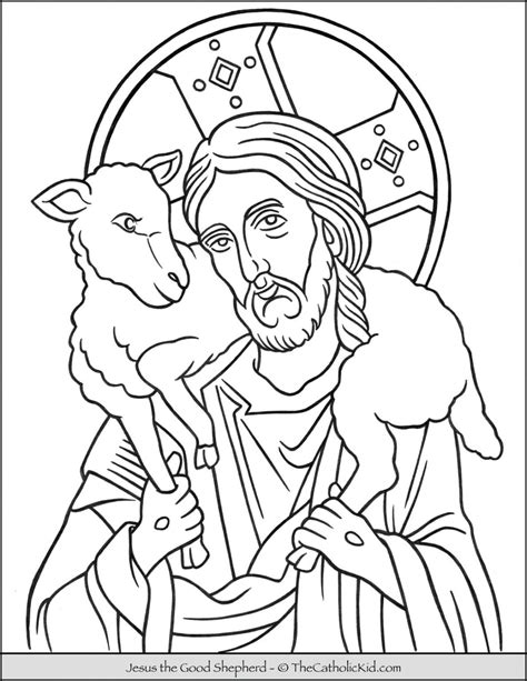 Jesus The Good Shepherd Coloring Page