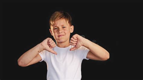 Dislike Gesture Dissatisfied Boy Thumbs Down No Stock Footage Video