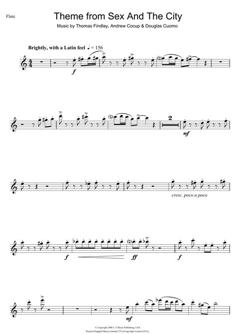 theme from sex and the city sheet music thomas findlay flute solo