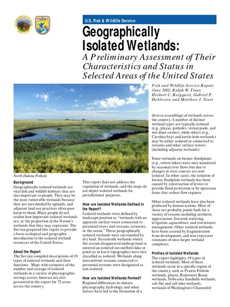Geographically Isolated Wetlands A Preliminary Assessment Of Their