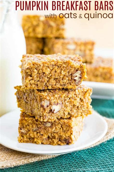 Pumpkin Breakfast Bars With Oats And Quinoa Packed With Protein And