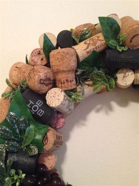 Used Wine And Champagnes Corks Make Up This Handmade Door Wreath