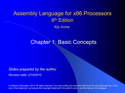 Assembly Language For X86 Processors Chapter 1 Basic Concepts 6 Edition