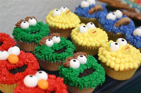 Sesame Street Cupcakes Elmo Oscar Big Bird And Cookie Monster Sesame