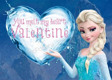 Custom Printable Frozen Valentine Card By Partypoppapers On Etsy 800