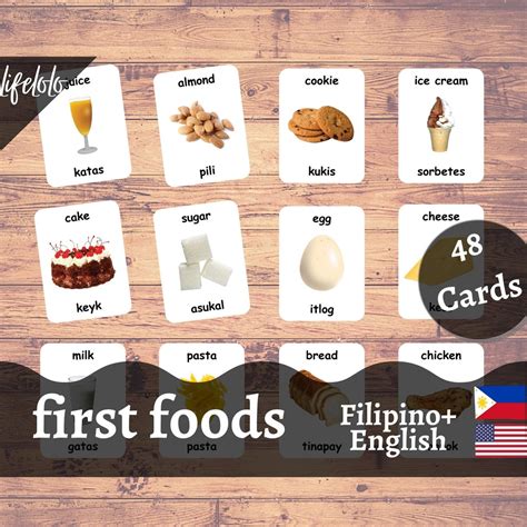 First Foods Filipino 48 Filipino Flash Cards English Bilingual Cards