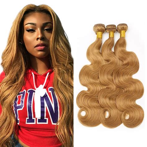 Honey Blonde Bundles Human Hair 27 Bundles Blonde Body Wave 3 Bundles Grade 8a