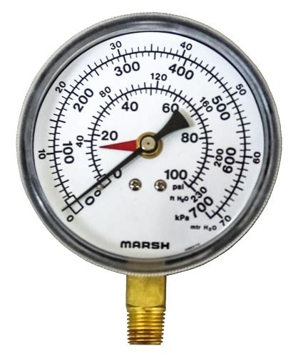 Using the conversion formula above, you will get: PRESSURE GAUGE, 300 PSI, 2100 kPa, COMPOUND
