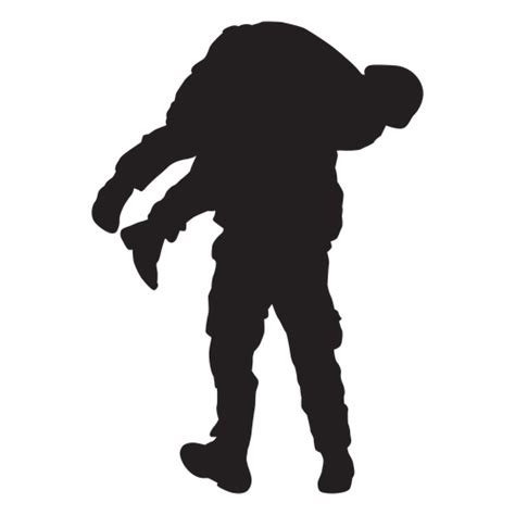 Soldier Carrying Another Soldier Silhouette