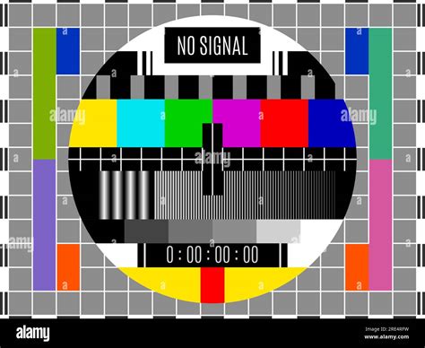 Tv Signal Test Screen Vector Pattern Retro Television Broadcast Test
