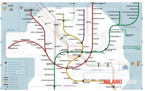 Cartina Mappa Metropolitana Milano
