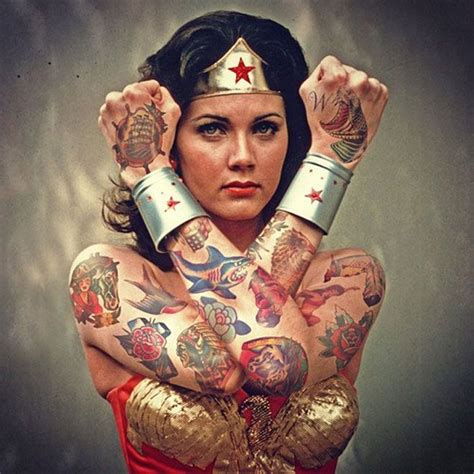 Lynda Carter As Tattooed Wonder Woman Linda Carter Marilyn Monroe