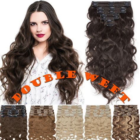 Sego Double Weft 100 Remy Human Hair Extensions Clip In Grade 7a