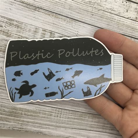 Eco Friendly Plastic Pollutes Sticker Plastic Pollution Sea Life