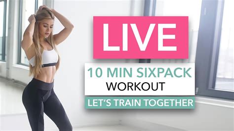 10 Min Sixpack Workout Lets Train Together No Equipment I Pamela Reif Youtube