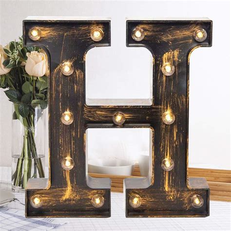 Buy Oycbuzo Golden Black Led Marquee Letter Industrial Vintage Style