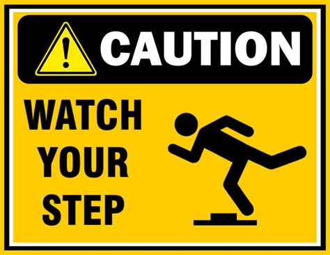 Caution Watch Your Step Safety Sign Free Download