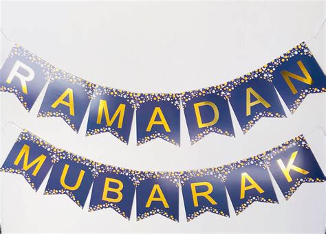 Ramadan Mubarak Banner Hermoso Pre Ensamblado Elegante Etsy