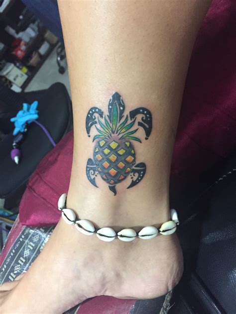 Pineapple Sea Turtle Tattoos Pinapple Tattoos Hawaiian Tattoo