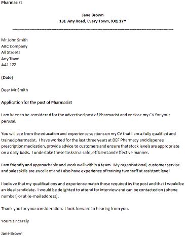 Your overarching goal, of course, is to get a job offer. Cover Letter for a Pharmacist - icover.org.uk