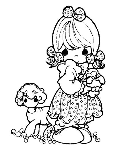 Download the perfect kids drawing pictures. colours drawing wallpaper: Beautiful Precious Moments Girl Coloring Page for Kids of a Cute ...