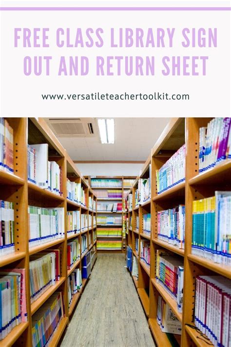 Free Class Library Sign Out And Return Sheet Classroom Management