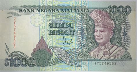 Galeri Sha Banknote Duit Rm 1000 Malaysia 1967 1998